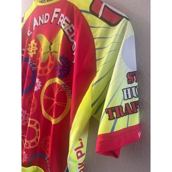 Pactimo 2017 Womens XS Cycling Jersey Top "Freedom Hope Starts Here" - Picture 9 of 9